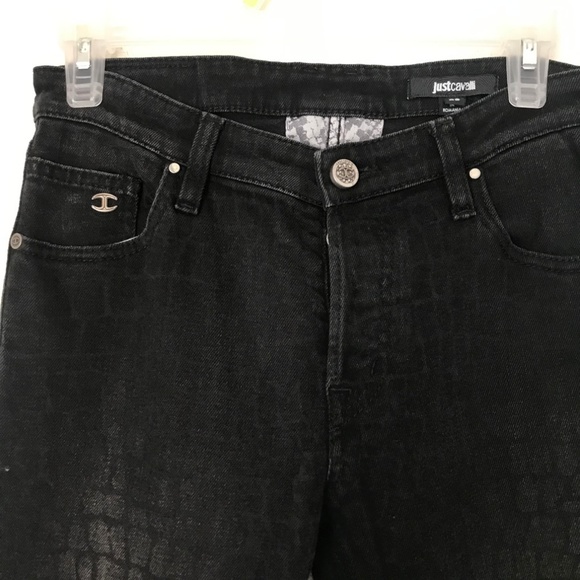 Authentic Just Cavalli Reptile Black Jeans